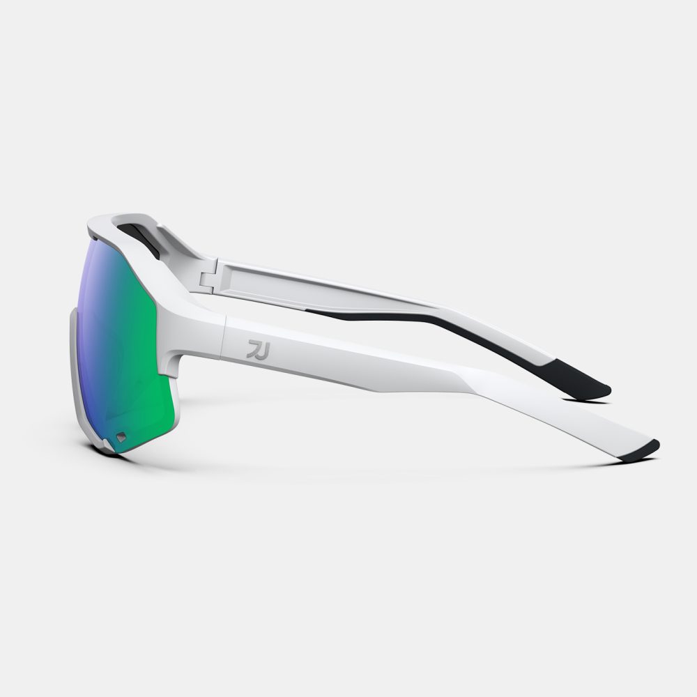 RB01 White Green Sports Sunglasses