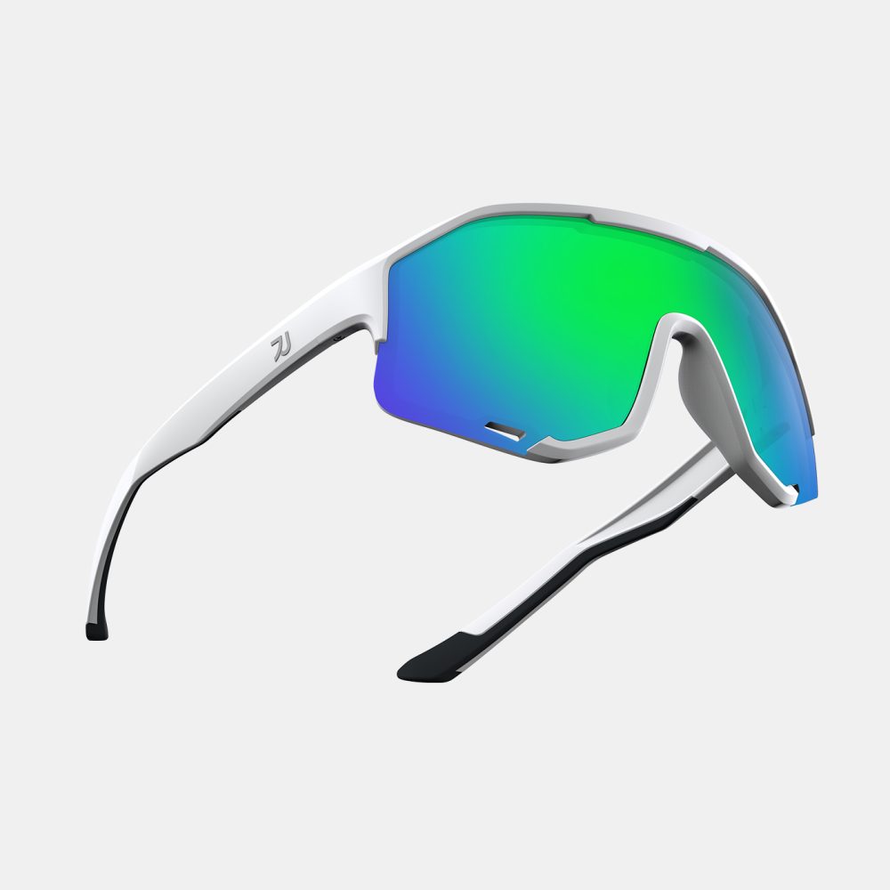 RB01 White Green Sports Sunglasses